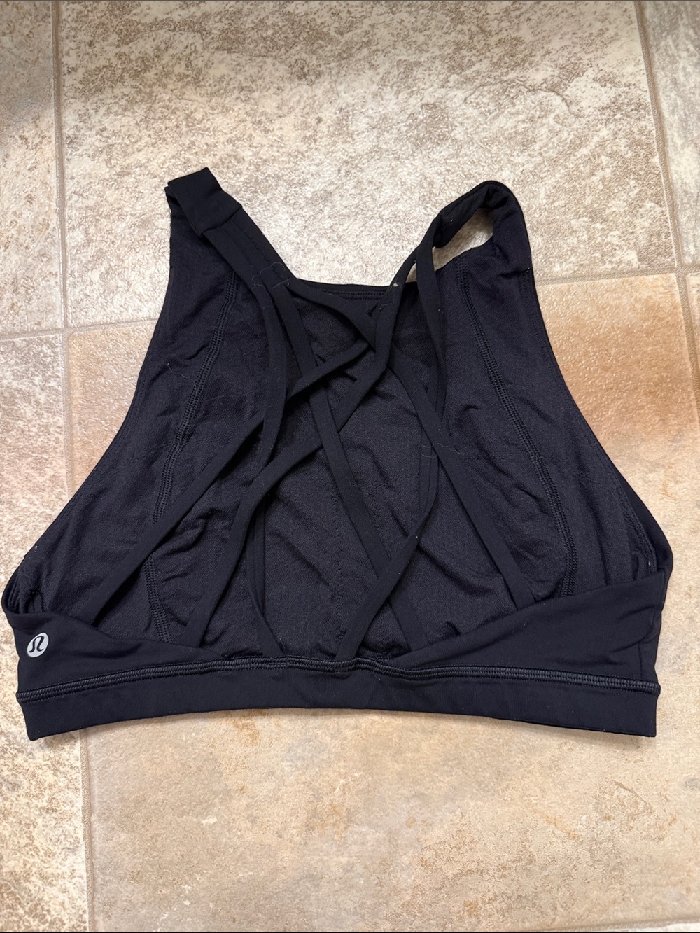lululemon athletica Black Strappy high neck Sports Bra